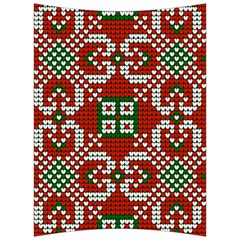 Grandma S Christmas Knitting Pattern Red Green White Colors Back Support Cushion by Vaneshart