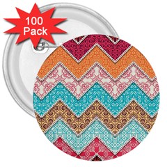 Ethnic Floral Pattern 3  Buttons (100 Pack)  by Vaneshart