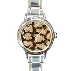 Python Skin Seamless Background Vector Graphic Art Round Italian Charm Watch