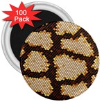 Python Skin Seamless Background Vector Graphic Art 3  Magnets (100 pack) Front