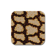 Python Skin Seamless Background Vector Graphic Art Rubber Square Coaster (4 Pack)  by Vaneshart