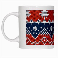 Vector Seamless Ornament Knitted Texture White Mugs by Vaneshart