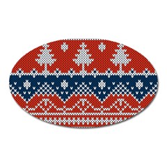 Vector Seamless Ornament Knitted Texture Oval Magnet by Vaneshart