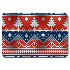 Vector Seamless Ornament Knitted Texture Large Doormat  by Vaneshart