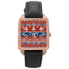 Vector Seamless Ornament Knitted Texture Rose Gold Leather Watch  by Vaneshart