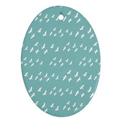 Group Of Birds Flying Graphic Pattern Oval Ornament (two Sides) by dflcprintsclothing