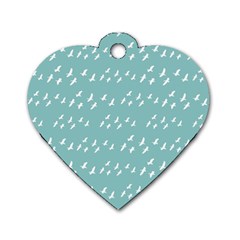 Group Of Birds Flying Graphic Pattern Dog Tag Heart (two Sides) by dflcprintsclothing