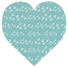 Group Of Birds Flying Graphic Pattern Wooden Puzzle Heart by dflcprintsclothing