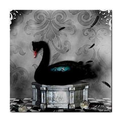 Wonderful Black Swan With Dark Mermaid Tile Coaster by FantasyWorld7