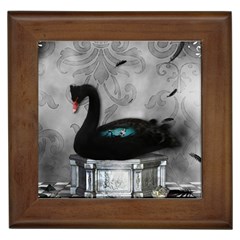 Wonderful Black Swan With Dark Mermaid Framed Tile by FantasyWorld7