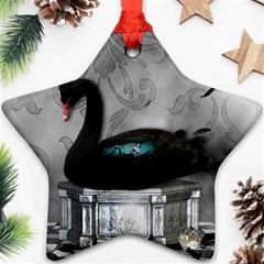 Wonderful Black Swan With Dark Mermaid Ornament (star) by FantasyWorld7