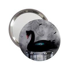 Wonderful Black Swan With Dark Mermaid 2 25  Handbag Mirrors by FantasyWorld7