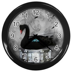 Wonderful Black Swan With Dark Mermaid Wall Clock (black)