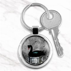 Wonderful Black Swan With Dark Mermaid Key Chain (round) by FantasyWorld7