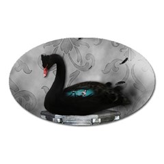 Wonderful Black Swan With Dark Mermaid Oval Magnet by FantasyWorld7