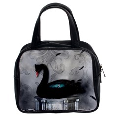 Wonderful Black Swan With Dark Mermaid Classic Handbag (two Sides) by FantasyWorld7