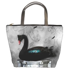 Wonderful Black Swan With Dark Mermaid Bucket Bag by FantasyWorld7