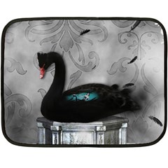 Wonderful Black Swan With Dark Mermaid Double Sided Fleece Blanket (mini)  by FantasyWorld7