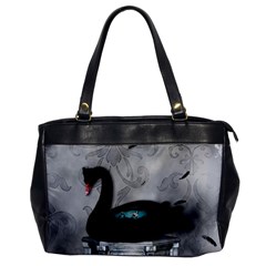 Wonderful Black Swan With Dark Mermaid Oversize Office Handbag by FantasyWorld7