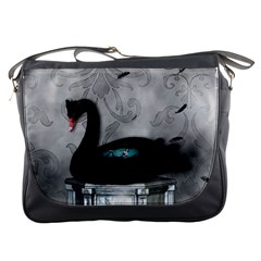 Wonderful Black Swan With Dark Mermaid Messenger Bag by FantasyWorld7