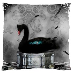 Wonderful Black Swan With Dark Mermaid Large Flano Cushion Case (one Side) by FantasyWorld7