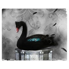 Wonderful Black Swan With Dark Mermaid Double Sided Flano Blanket (medium)  by FantasyWorld7