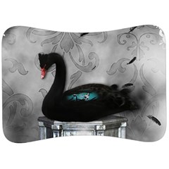 Wonderful Black Swan With Dark Mermaid Velour Seat Head Rest Cushion by FantasyWorld7