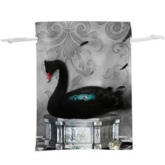 Wonderful Black Swan With Dark Mermaid  Lightweight Drawstring Pouch (xl) by FantasyWorld7