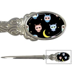 Cute Owl Doodles With Moon Star Seamless Pattern Letter Opener by Vaneshart