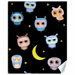 Cute Owl Doodles With Moon Star Seamless Pattern Canvas 16  X 20  by Vaneshart