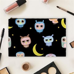 Cute Owl Doodles With Moon Star Seamless Pattern Cosmetic Bag (large) by Vaneshart