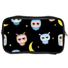 Cute Owl Doodles With Moon Star Seamless Pattern Toiletries Bag (one Side) by Vaneshart