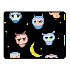 Cute Owl Doodles With Moon Star Seamless Pattern Fleece Blanket (small) by Vaneshart