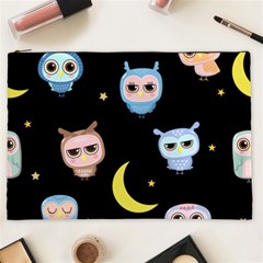 Cute Owl Doodles With Moon Star Seamless Pattern Cosmetic Bag (xxl) by Vaneshart