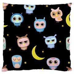 Cute Owl Doodles With Moon Star Seamless Pattern Standard Flano Cushion Case (two Sides) by Vaneshart