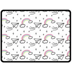 Cute Art Print Pattern Double Sided Fleece Blanket (large)  by Vaneshart