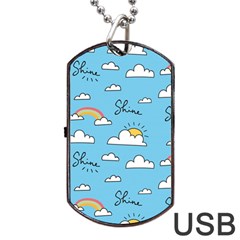 Sky Pattern Dog Tag Usb Flash (one Side) by Vaneshart