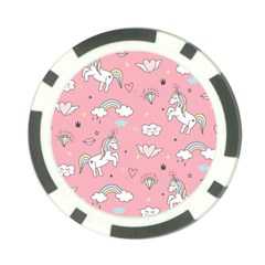 Cute Unicorn Seamless Pattern Poker Chip Card Guard (10 Pack) by Vaneshart