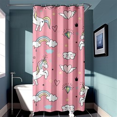 Cute Unicorn Seamless Pattern Shower Curtain 36  X 72  (stall)  by Vaneshart