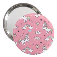 Cute Unicorn Seamless Pattern 3  Handbag Mirrors