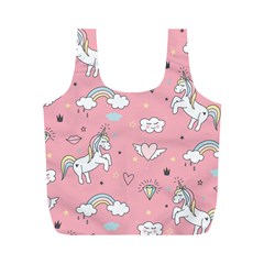 Cute Unicorn Seamless Pattern Full Print Recycle Bag (m) by Vaneshart