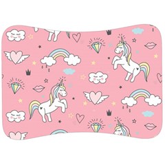 Cute Unicorn Seamless Pattern Velour Seat Head Rest Cushion by Vaneshart