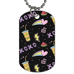 Cute Girl Things Seamless Background Dog Tag (two Sides) by Vaneshart