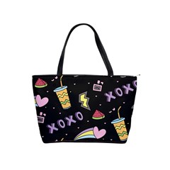 Cute Girl Things Seamless Background Classic Shoulder Handbag by Vaneshart