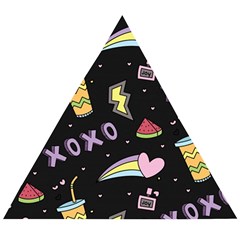 Cute Girl Things Seamless Background Wooden Puzzle Triangle by Vaneshart