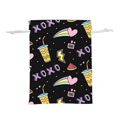 Cute Girl Things Seamless Background Lightweight Drawstring Pouch (m) by Vaneshart