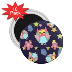 Owl Stars Pattern Background 2 25  Magnets (10 Pack)  by Vaneshart