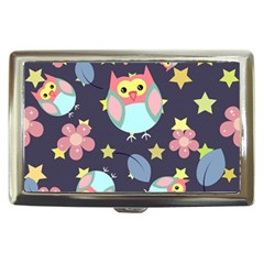 Owl Stars Pattern Background Cigarette Money Case by Vaneshart