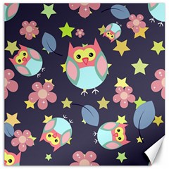 Owl Stars Pattern Background Canvas 12  X 12  by Vaneshart