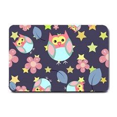 Owl Stars Pattern Background Small Doormat  by Vaneshart